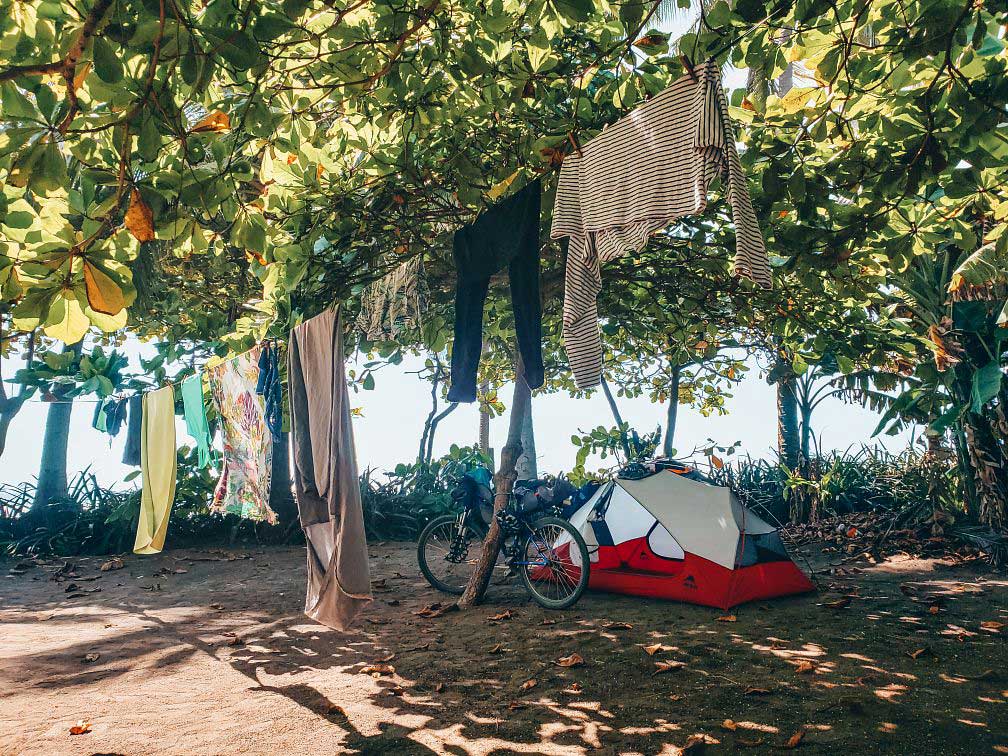 clothes hanging in camp